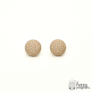 Sand Bubbles M Fabric Button Earrings