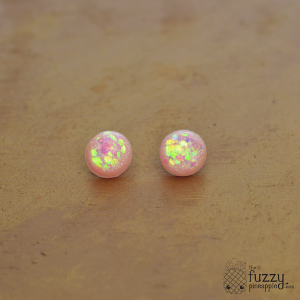 Holographic Sparkler Earrings in Pastel Pink