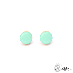 Mint Chunky Candy Dot Earrings