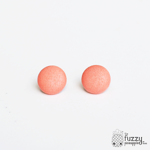 Peach’s Blush M Fabric Button Earrings