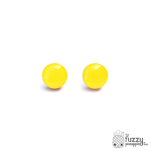 Bright Yellow Chunky Candy Dot Earrings