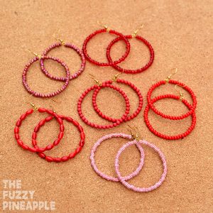 Red Beaded Hoop Earring Collection