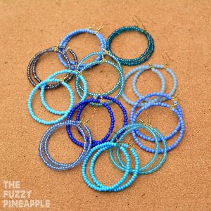 Blue + Periwinkle Beaded Hoop Earring Collection