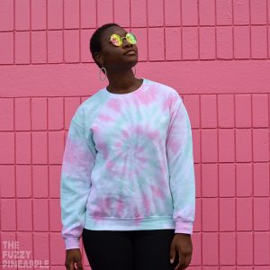Pink + Mint Tie Dye Swirl Crew Neck Sweatshirt