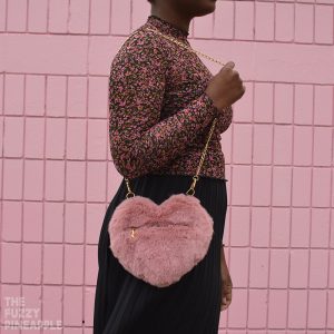 Pink Fluffy Heart Purse Bag