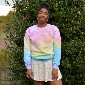 Color Festival Tie Dye Rainbow Crew Neck Sweatshirt