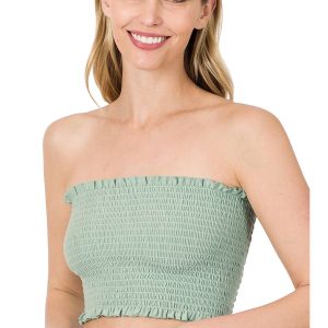 Minty Green Smocked Tube Top