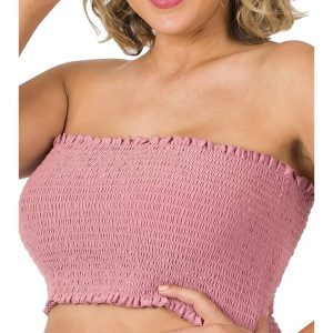 Dusty Pink Smocked Tube Top