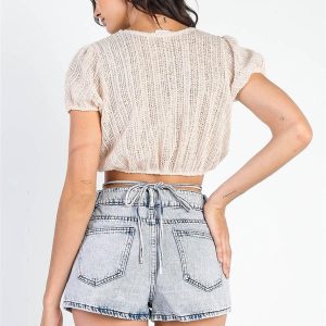 Straw Puff Cottage Top (S-L)
